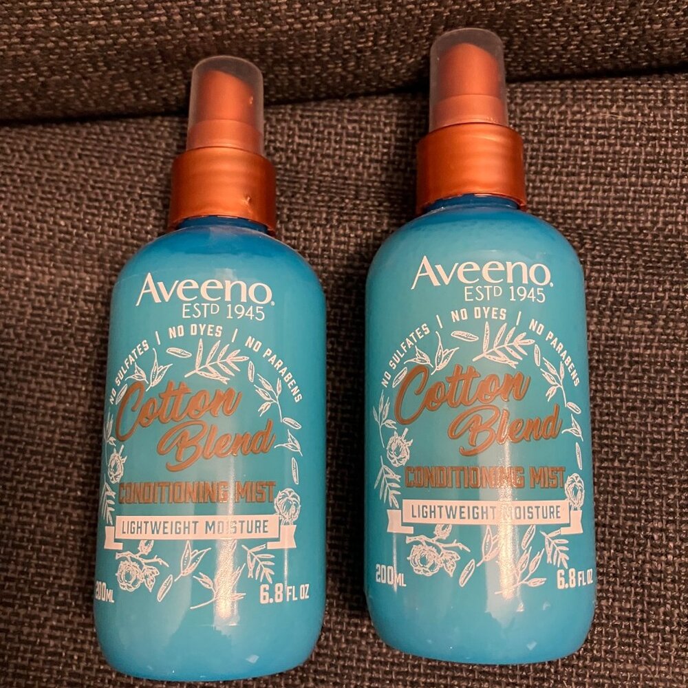 2 x New Aveeno Cotton Blend Conditioning Mist Lightweight Moisture 6.8 oz